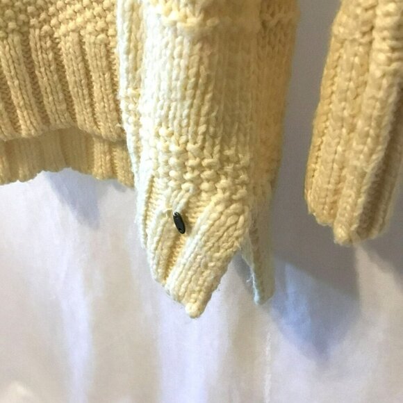 American Eagle Outfitters Fisherman Sweater Chunky Cable Knit Long Ivory Medium - Picture 5 of 11